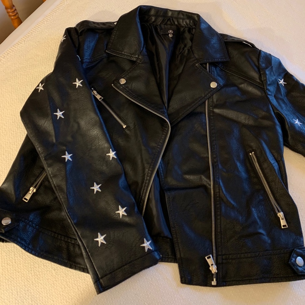 missguided leather jacket with stars